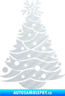Samolepka Vánoční stromeček 002 3D karbon bílý