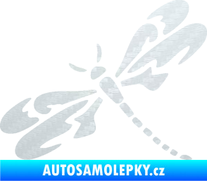 Samolepka Vážka 001 levá 3D karbon bílý