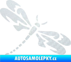 Samolepka Vážka 001 pravá 3D karbon bílý