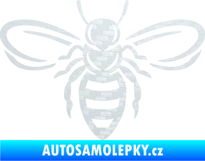 Samolepka Včela 002 3D karbon bílý