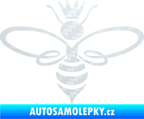 Samolepka Včela 004 královna 3D karbon bílý