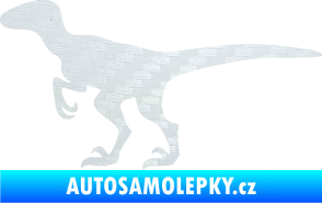 Samolepka Velociraptor 001 levá 3D karbon bílý