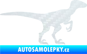 Samolepka Velociraptor 001 pravá 3D karbon bílý
