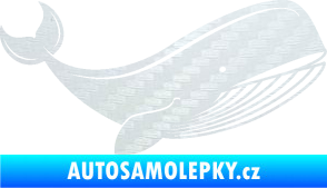 Samolepka Velryba 001 pravá 3D karbon bílý