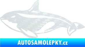 Samolepka Velryba 004 levá 3D karbon bílý