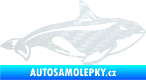Samolepka Velryba 004 pravá 3D karbon bílý