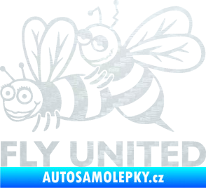 Samolepka Veselé vosy fly united levá 3D karbon bílý