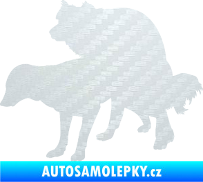 Samolepka Veselí pejsci levá 3D karbon bílý