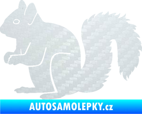 Samolepka Veverka 001 levá 3D karbon bílý