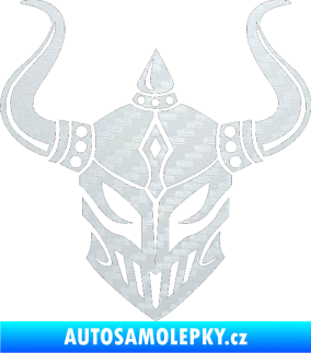 Samolepka Vikingská helma 3D karbon bílý