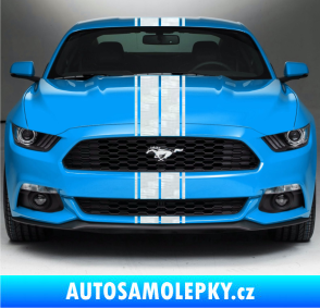 Samolepka Viper pruhy dvojité  1,5 cm + 10 cm + 10 cm + 1,5 cm 3D karbon bílý