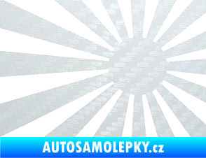 Samolepka Vlajka Japonsko 002 pravá JDM 3D karbon bílý