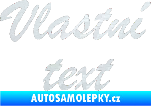 Samolepka Vlastní text - Brush Script 3D karbon bílý