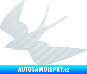 Samolepka Vlaštovka 001 levá 3D karbon bílý