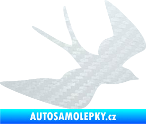 Samolepka Vlaštovka 001 pravá 3D karbon bílý