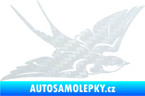 Samolepka Vlaštovka 002 pravá 3D karbon bílý