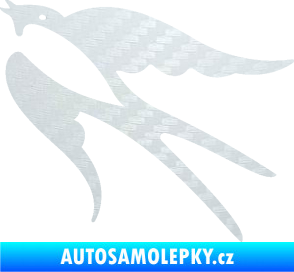 Samolepka Vlaštovka 003 levá 3D karbon bílý