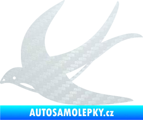 Samolepka Vlaštovka 004 levá 3D karbon bílý