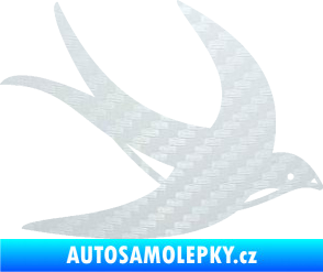 Samolepka Vlaštovka 004 pravá 3D karbon bílý