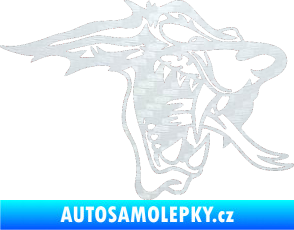 Samolepka Vlk pravá 3D karbon bílý