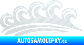 Samolepka Vlny 001 pravá moře 3D karbon bílý