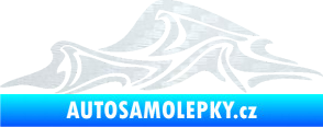 Samolepka Vlny 002 levá moře 3D karbon bílý