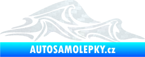 Samolepka Vlny 002 pravá moře 3D karbon bílý