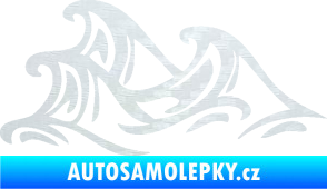 Samolepka Vlny 005 levá moře 3D karbon bílý