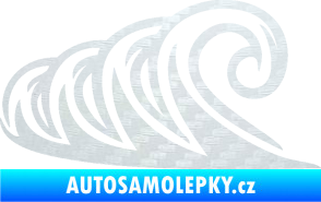 Samolepka Vlny 006 levá moře 3D karbon bílý