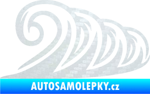 Samolepka Vlny 006 pravá moře 3D karbon bílý
