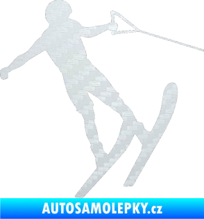 Samolepka Vodní lyže 001 pravá 3D karbon bílý