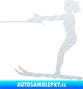 Samolepka Vodní lyže 002 levá 3D karbon bílý