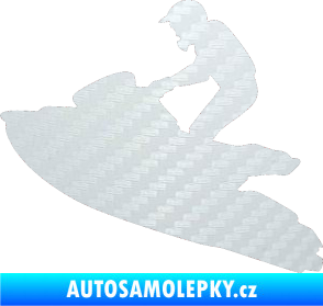 Samolepka Vodní skútr 001 levá 3D karbon bílý