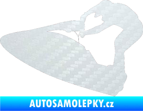 Samolepka Vodní skútr 002 levá 3D karbon bílý