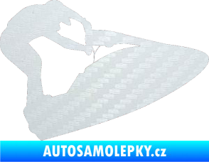 Samolepka Vodní skútr 002 pravá 3D karbon bílý
