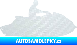 Samolepka Vodní skútr 003 pravá 3D karbon bílý