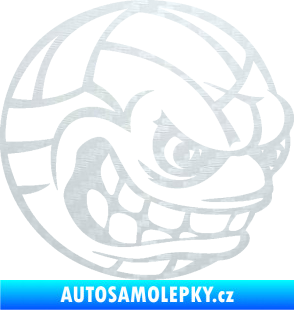 Samolepka Volejbalový míč 001 pravá s obličejem 3D karbon bílý