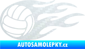 Samolepka Volejbalový míč 002 levá 3D karbon bílý