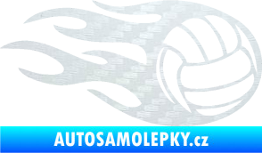Samolepka Volejbalový míč 002 pravá 3D karbon bílý