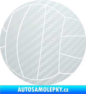 Samolepka Volejbalový míč 003 3D karbon bílý