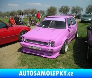 Samolepka Volkswagen Golf 2 - přední 3D karbon bílý