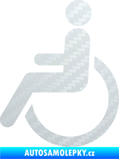 Samolepka Vozíčkář 002 invalida - levá 3D karbon bílý