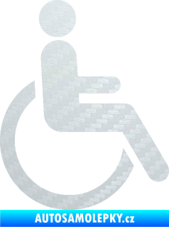 Samolepka Vozíčkář 002 invalida - pravá 3D karbon bílý