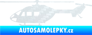 Samolepka Vrtulník 001 levá helikoptéra 3D karbon bílý