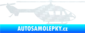 Samolepka Vrtulník 001 pravá helikoptéra 3D karbon bílý