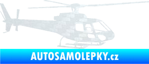 Samolepka Vrtulník 002 pravá helikoptéra 3D karbon bílý