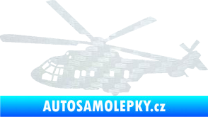 Samolepka Vrtulník 003 levá helikoptéra 3D karbon bílý