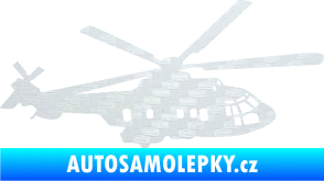 Samolepka Vrtulník 003 pravá helikoptéra 3D karbon bílý