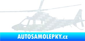 Samolepka Vrtulník 004 levá helikoptéra 3D karbon bílý