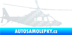 Samolepka Vrtulník 004 pravá helikoptéra 3D karbon bílý